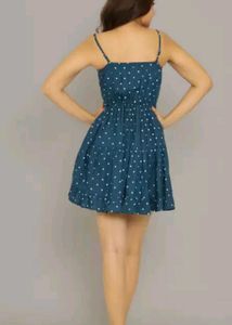 Blue Skater Mini Dress
