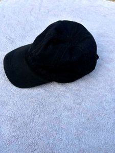 Lacoste Black Cotton Cap (One Size)