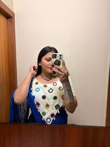 Embroidered Mirrorwork Top And Choli