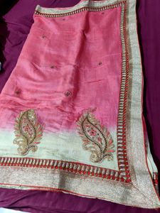Jute Saree With Blouse New