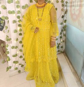 Lehenga With Long Choli And Dupatta