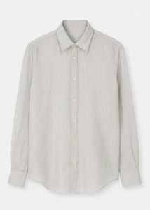 Beige UNIQLO Button-Down Shirt