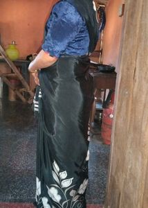 Elegant Black Floral Saree