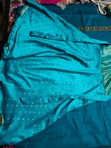 Teal &amp; Gold Banarasi Dress