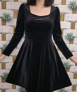 Elegant Black Velvet Dress