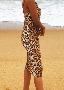 Leopard Print Bodycon Midi Dress