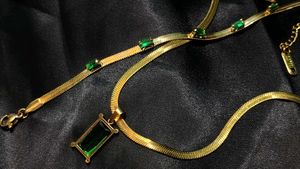 Emerald Accent 18k Gold Plated Combo