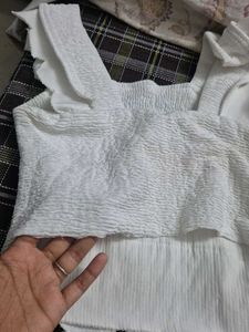 White Ruffle Top
