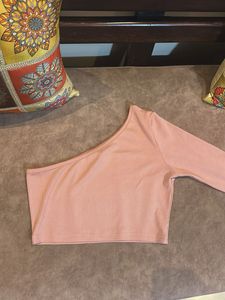 Peach One-Shoulder Top