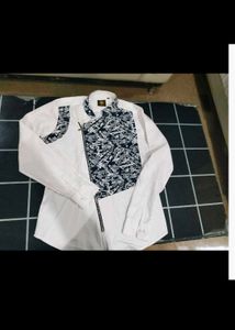 Stylish White &amp; Patterned Shirt