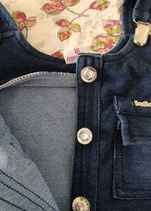 Denim Playsuit For 9 To 12 M Girl