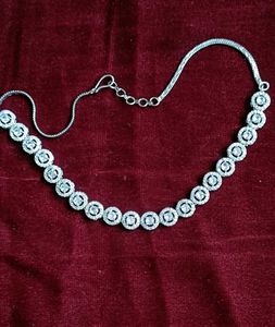 American Diamond Silver Necklace