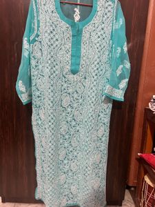 Sky Blue Chikenkari Kurta. 🩵