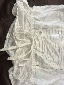 White Lace Trimmed Top