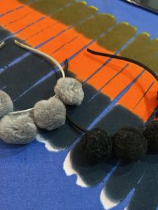 Pom Headbands - Black & Gra