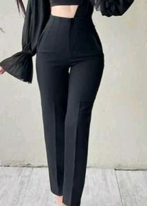 Black  Formal Straight Leg Pants