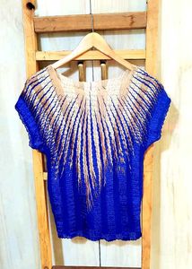 Blue &amp; Golden Design Top Size-34-36