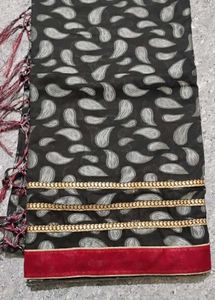Elegant Black Paisley Saree