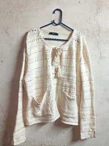 ZARA KNIT Crochet Cardigan Shrug PLUS SIZE