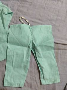 Light Green Kurta Set For Toddler - Boys