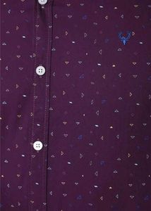 Allen Solly Purple Cotton Casual Shirt, Size 38