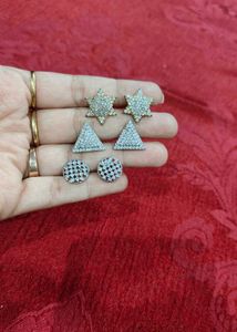 Combo Of 3 Pairs Tops Or Earrings For Women