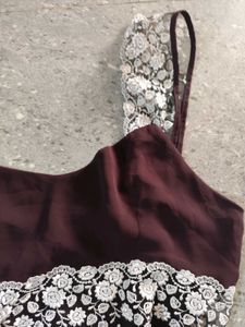 purple mesh slip dress