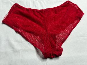 Red Floral Lace Panties