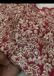 Red Embroidered Saree with Blouse