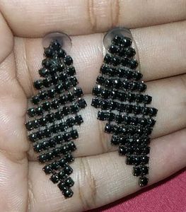 Sparkling Black Statement Earrings
