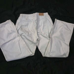 white straight fit denim