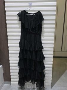 Elegant Black Ruffled Dress