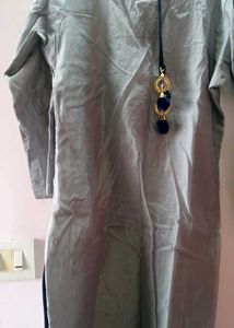 New Unused Silk Grey Embroidered Salwar Kurta