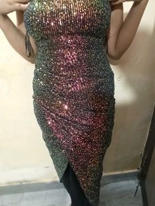 One Shoulder Party Cocktail Slit Cut Dress Urbanic