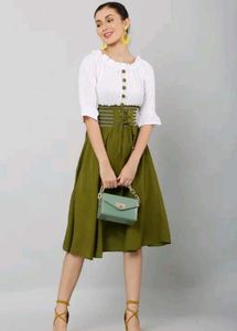 Olive Green Corset Dress