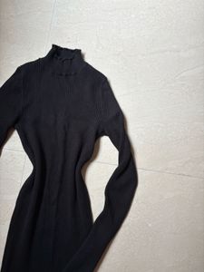 Black Knit Midi Dress