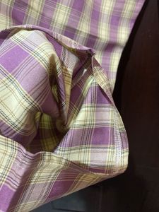 URBANIC Purple Plaid Wide Leg Pants