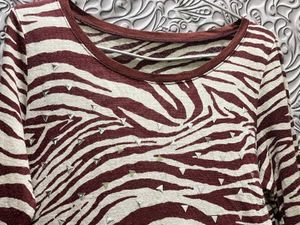 Zebra Print Studded Top