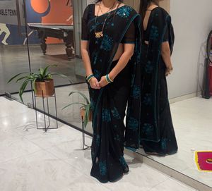 Embroidery Black Saree