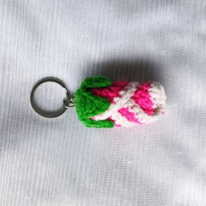 Crochet Rose Keychain