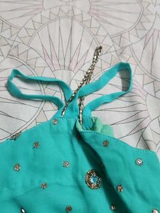 Stitched Saree with squins and stone work