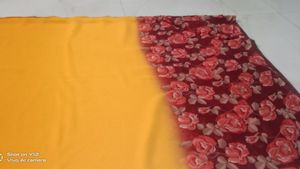 Mustard With Maroon Saree