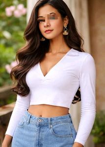 White Long Sleeve Crop Top