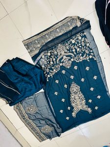 Elegant Teal Embroidered Salwar Suit
