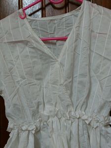 White Peplum Top