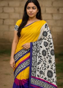 4 Combo Satin Crepe Soft  Saree