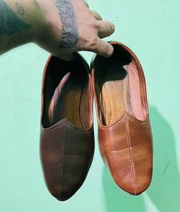 Brown Leather Khussa Jutti
