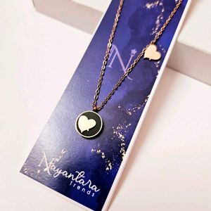 Unique Heart Pendant Necklace Rose Gold