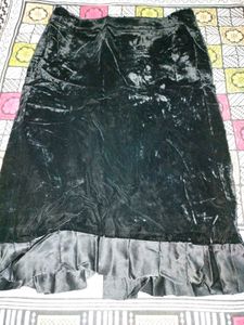 Denim Scalloped Mini Skirt