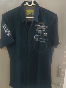 Stylish Blue Graphic Shirt